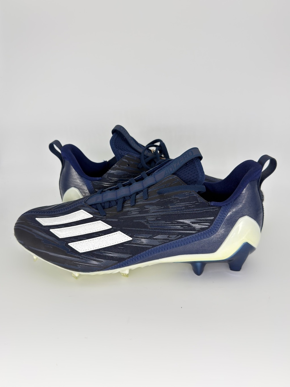 Adidas Adizero Men’s Football Cleats Dark Blue Size 13 & 14 HR1604 Yellowing